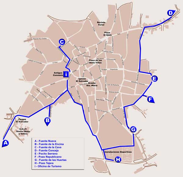 Plano de la ruta de las Fuentes