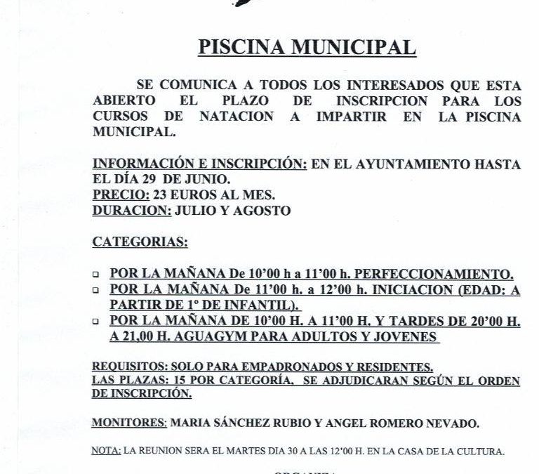 Cursos de Natación - Piscina Municipal. 1