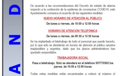Coronavirus COVID19. Nuevas medidas complementarias