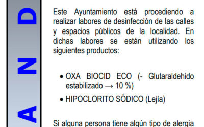 Coronavirus COVID19. Productos de fumigación de calles
