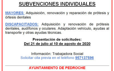 Subvenciones para mayores y discapacitados