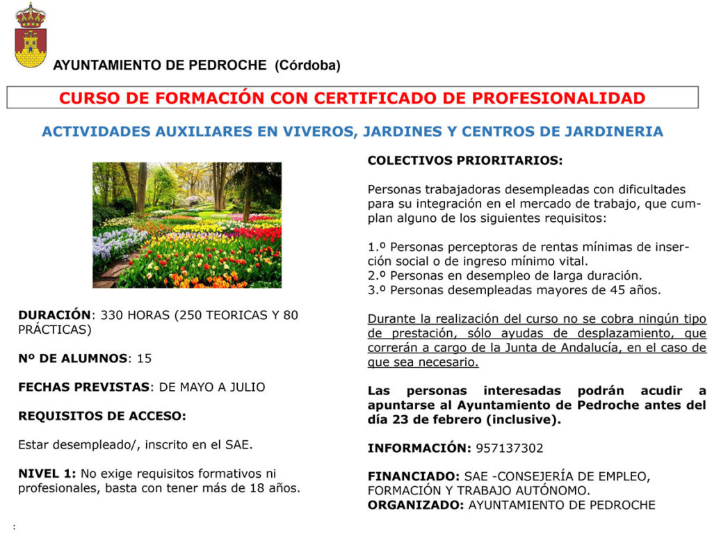 Curso de Jardinería con certificado de profesionalidad 1